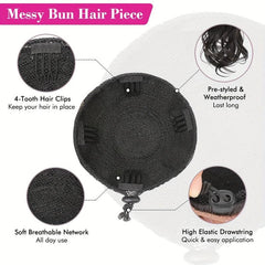 Messy Bun Ponytail Drawstring Short Ponytail Braid Bun Synthetic Hair Patch