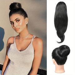 Messy Bun Ponytail Drawstring Short Ponytail Braid Bun Synthetic Hair Patch