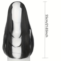 Long Straight Hair Pieces Synthetic Clip In Hair Extensions Natural Look