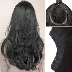 Long Straight Hair Pieces Synthetic Clip In Hair Extensions Natural Look