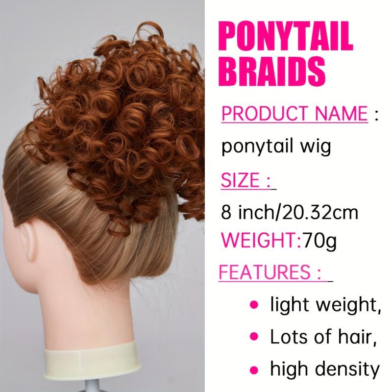 Curly Drawstring Ponytail Hair Piece For Women 20-32cm Kinky Ponytail Extension