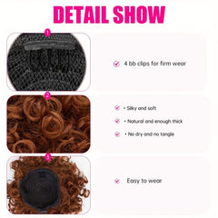 Curly Drawstring Ponytail Hair Piece For Women 20-32cm Kinky Ponytail Extension