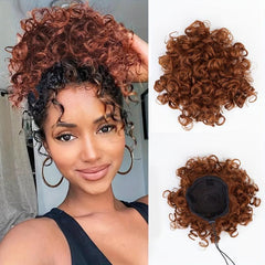 Curly Drawstring Ponytail Hair Piece For Women 20-32cm Kinky Ponytail Extension
