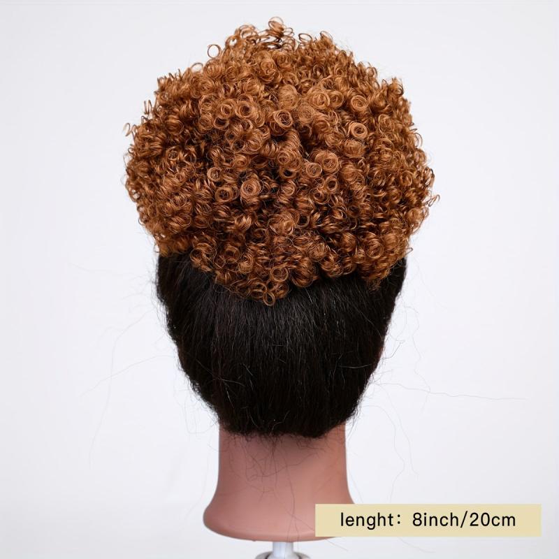 Curly Afro Bun Extensions Synthetic Hair Updo Hair For Women