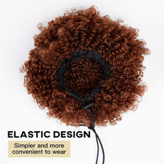 Curly Afro Bun Extensions Synthetic Hair Updo Hair For Women