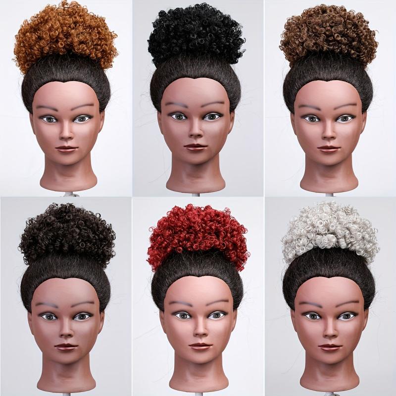 Curly Afro Bun Extensions Synthetic Hair Updo Hair For Women