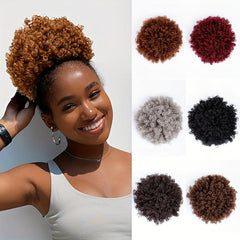 Curly Afro Bun Extensions Synthetic Hair Updo Hair For Women