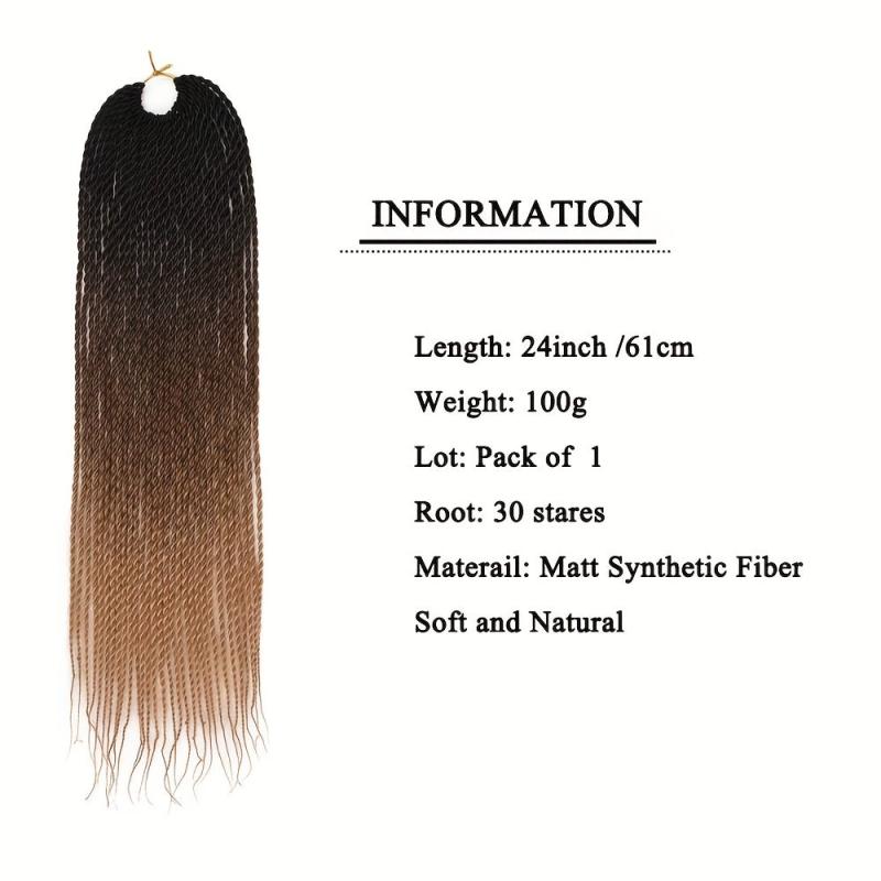 Rainbow Ombre Senegalese Twist Crochet Braids 30 Strands 60 96 Cm