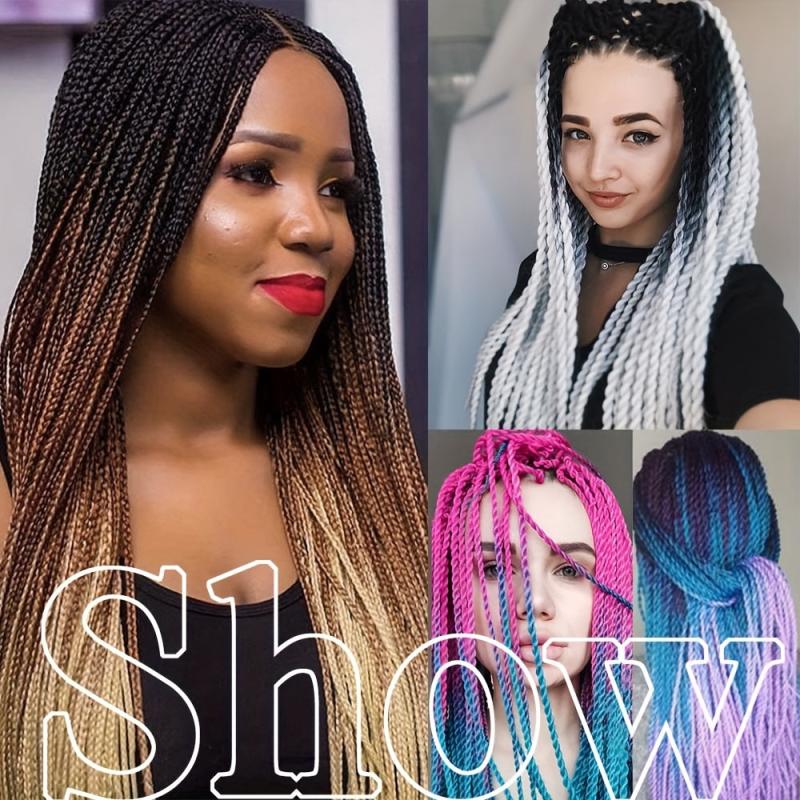 Rainbow Ombre Senegalese Twist Crochet Braids 30 Strands 60 96 Cm