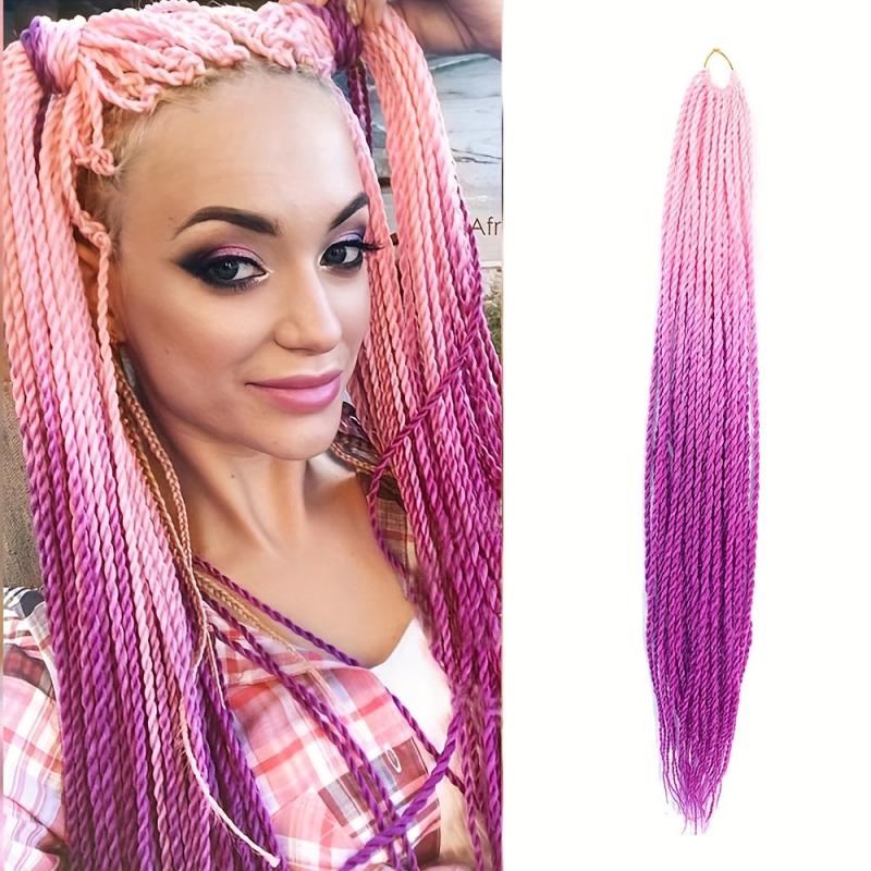 Rainbow Ombre Senegalese Twist Crochet Braids 30 Strands 60 96 Cm