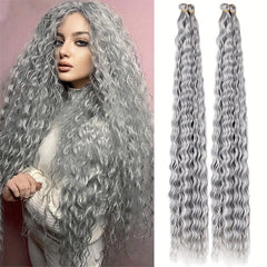 Deep Curly Synthetic Crochet Hair Extensions Natural Look