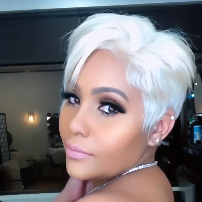 Synthetic Short Bob Wig Straight Layered Wig with Bangs