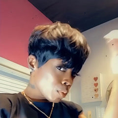Synthetic Short Bob Wig Straight Layered Wig with Bangs
