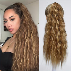 Long Wavy Ponytail Extensions Synthetic Clip In Hair Extensions