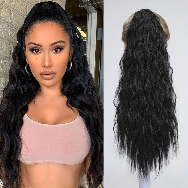 Long Wavy Ponytail Extensions Synthetic Clip In Hair Extensions