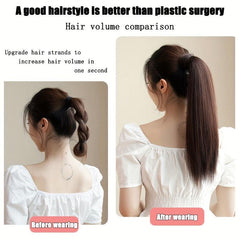 Long Straight Ponytail Extensions Synthetic Clip In Hair Extensions