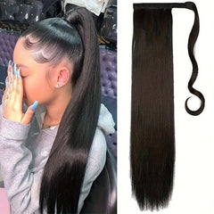 Long Straight Ponytail Extensions Synthetic Clip In Hair Extensions