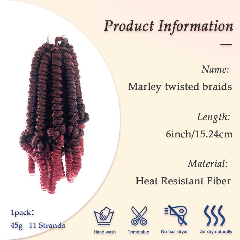 Spring Twisted Hair 15 24 Cm Synthetic Crochet Hair Extensions