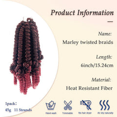 Spring Twisted Hair 15 24 Cm Synthetic Crochet Hair Extensions