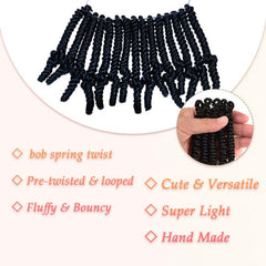 Spring Twisted Hair 15 24 Cm Synthetic Crochet Hair Extensions