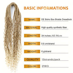 Boho Double Ended Dreadlocks Extensions 60CM Soft Honey B