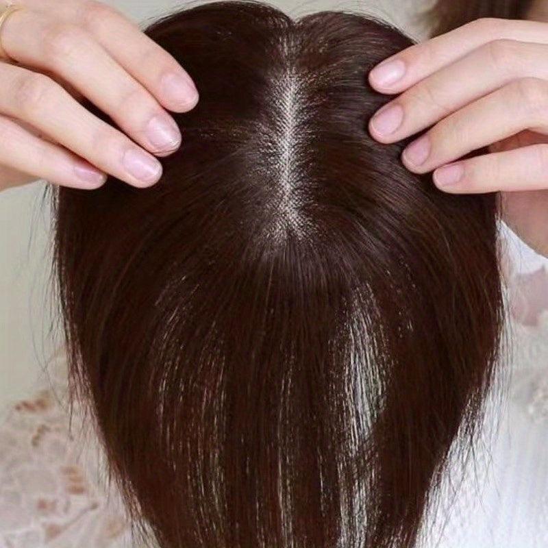 Mono Topper Human Hair Wig 26 Cm Clip In Hair Piece for Thinning Hair