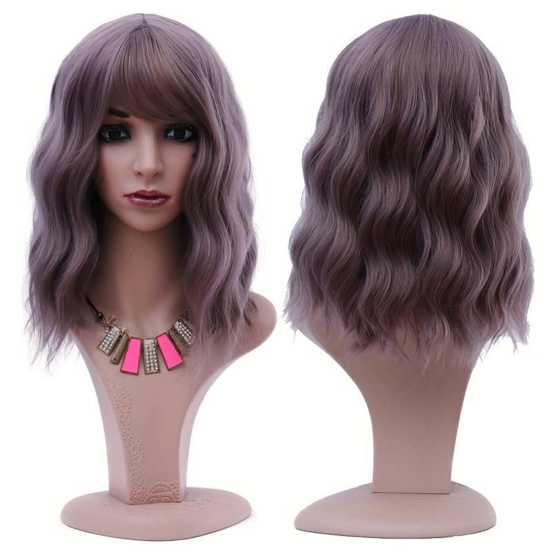 Ombre Brown Golden Bob Wig Short Curly Wavy Bob Wigs For Women
