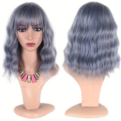Ombre Brown Golden Bob Wig Short Curly Wavy Bob Wigs For Women
