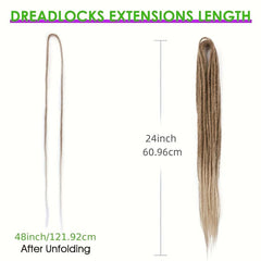 24 Inch Dreadlocks Extension 10 Strands Thin Crochet Braiding Hair Extensions