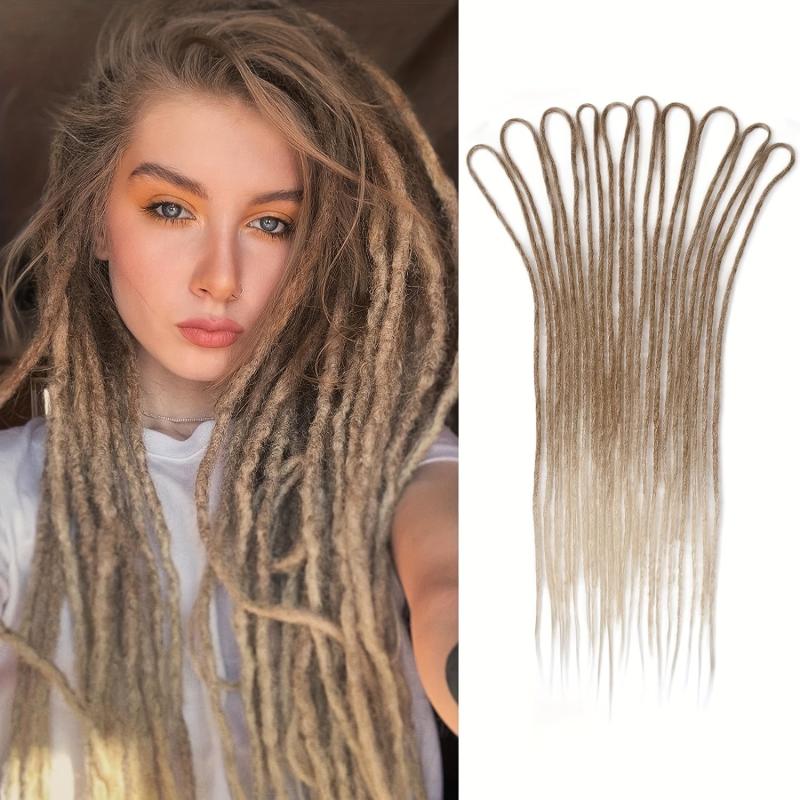 24 Inch Dreadlocks Extension 10 Strands Thin Crochet Braiding Hair Extensions