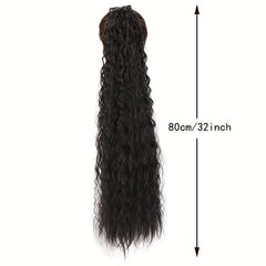 Curly Wavy Ponytail Extensions With Ribbon Tie for Daily Use