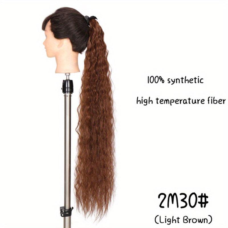 Curly Wavy Ponytail Extensions With Ribbon Tie for Daily Use