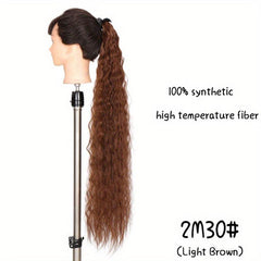 Curly Wavy Ponytail Extensions With Ribbon Tie for Daily Use
