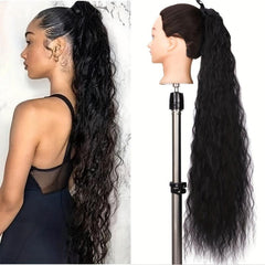 Curly Wavy Ponytail Extensions With Ribbon Tie for Daily Use