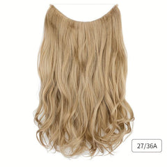 Long Wavy Hair Pieces Synthetic Fishing Line Hair Extensions Natural Looking