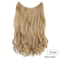 Long Wavy Hair Pieces Synthetic Fishing Line Hair Extensions Natural Looking