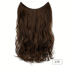 Long Wavy Hair Pieces Synthetic Fishing Line Hair Extensions Natural Looking