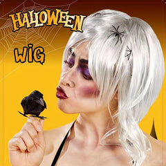 Colorful Medium Long Wig Synthetic Wig Witch Clown Cosplay Wig