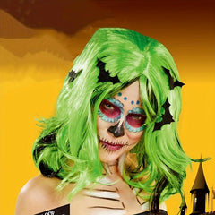 Colorful Medium Long Wig Synthetic Wig Witch Clown Cosplay Wig