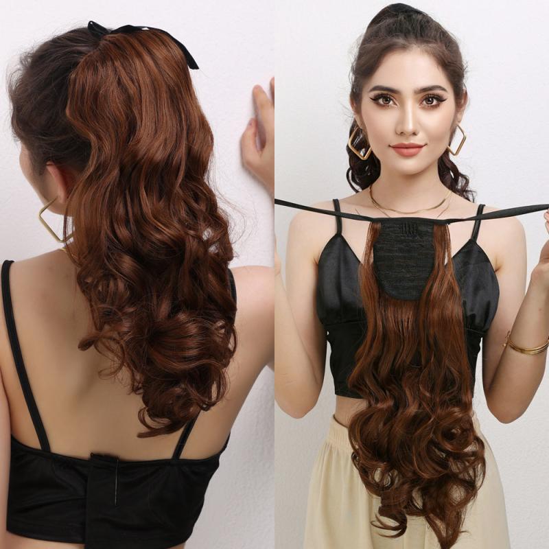 Long Wavy Claw Clip Ponytail Hair Extension Heat Resistant Pony Tail Hair Piece