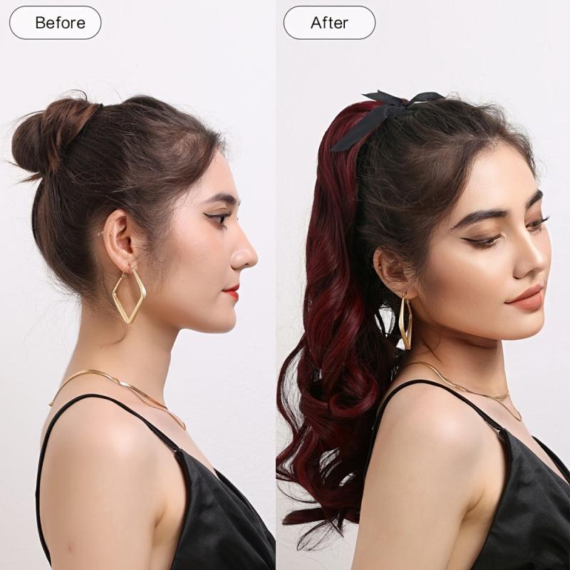 Long Wavy Claw Clip Ponytail Hair Extension Heat Resistant Pony Tail Hair Piece