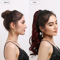 Long Wavy Claw Clip Ponytail Hair Extension Heat Resistant Pony Tail Hair Piece