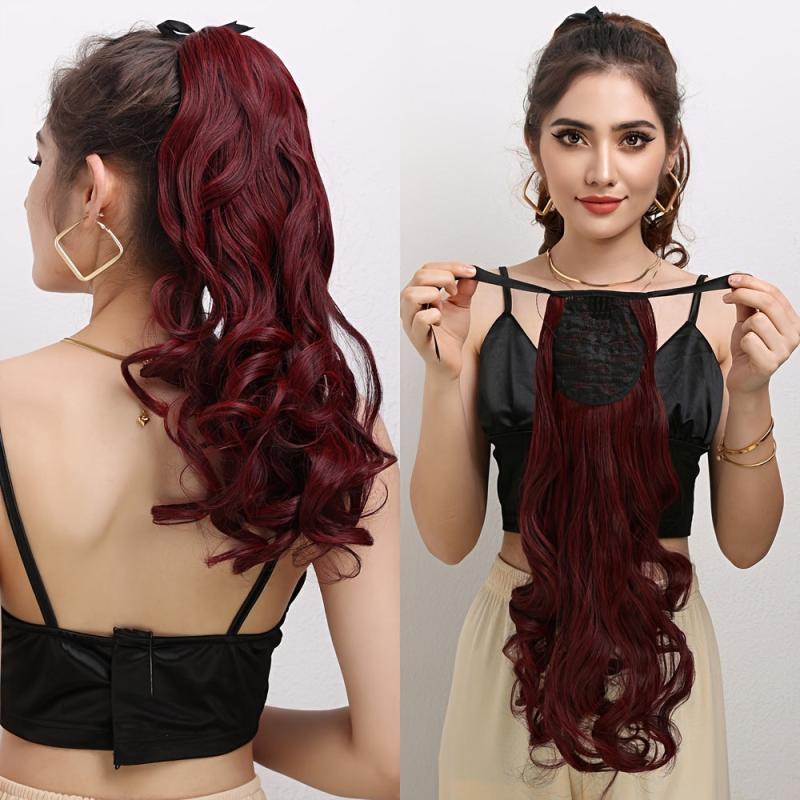 Long Wavy Claw Clip Ponytail Hair Extension Heat Resistant Pony Tail Hair Piece