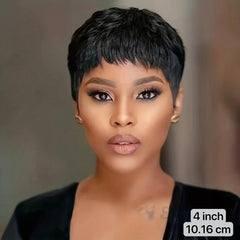 Short Human Hair Pixie Cut Wig for Women