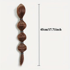 Long Bubble Ponytail Extensions Synthetic Clip In Hair Natural Look