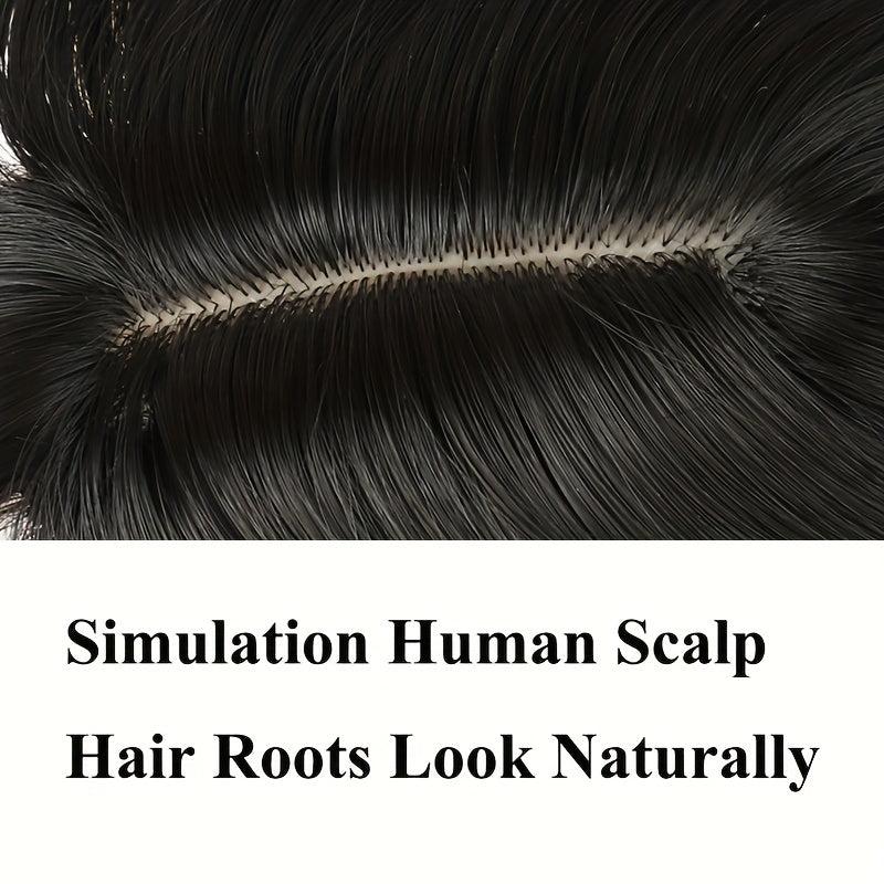 Synthetic Clip In Hair Topper with Hair Bangs for Daily Use