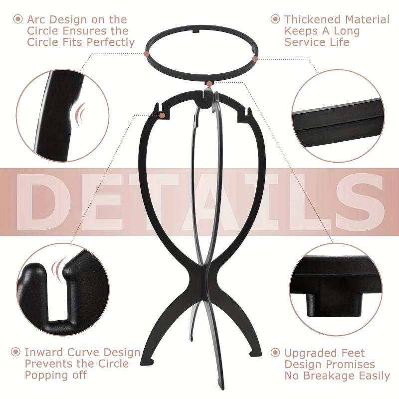 3pcs Portable Wig Holder & Hat Display Stands