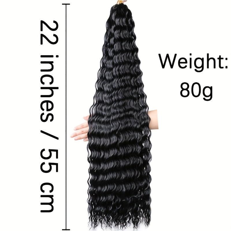55-88cm Water Wave Crochet Hair Synthetic Braiding Hair for Women