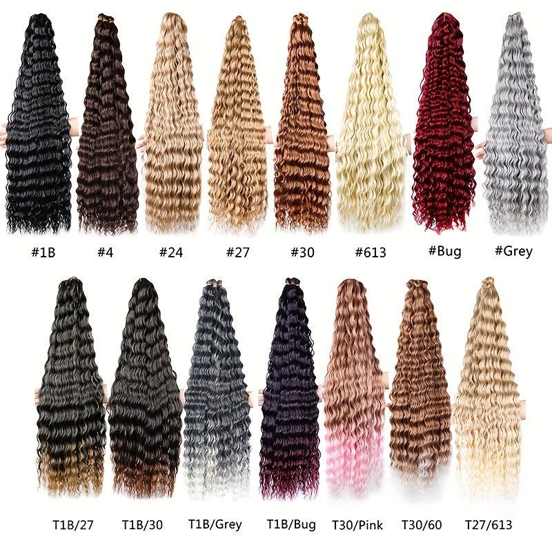 55-88cm Water Wave Crochet Hair Synthetic Braiding Hair for Women