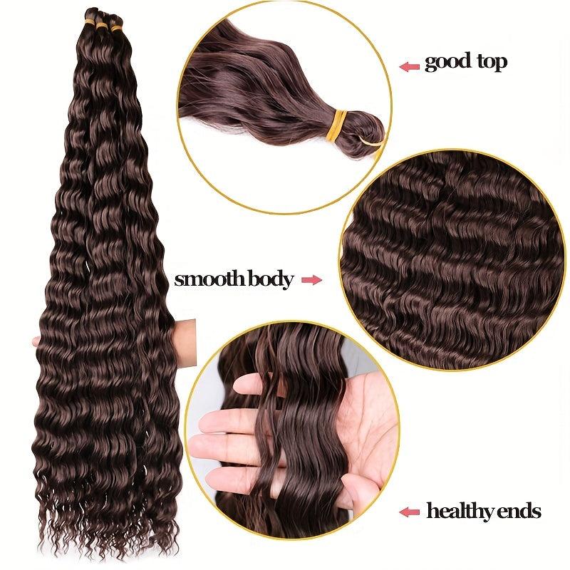 55-88cm Water Wave Crochet Hair Synthetic Braiding Hair for Women